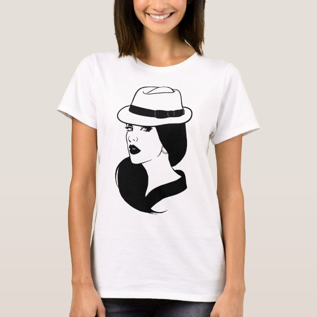 Chola Mexiko Latina Girl Frauen im Gesicht Kunst T-Shirt (Vorderseite)