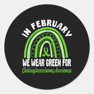 Cholangiocarcinoma Awareness Wear Green Ribbon Runder Aufkleber