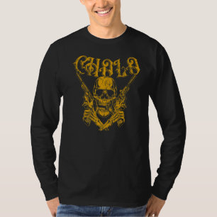Cholo Gangster Schädel mit überquerten Kolben 1 T-Shirt