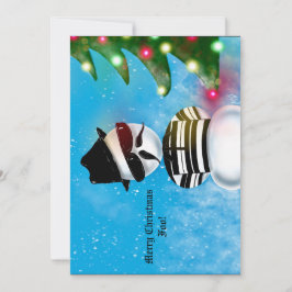 Cholo Snowman FoChristmas Tree Lights Snow Einladung