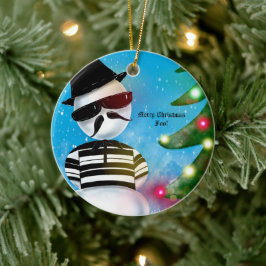 Cholo Snowman FoChristmas Tree Lights Snow Keramik Ornament