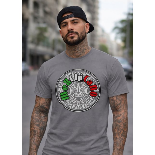 Cholo style Mex Chicano T-Shirt (MexChicano Aztec T-Shirt)