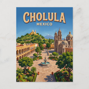 Cholula Plaza de la Concordia Mexiko Postkarte