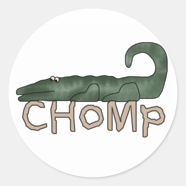 Chomp Alligator Runder Aufkleber (Vorderseite)