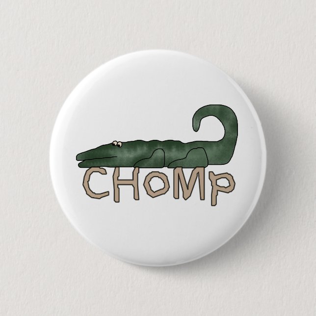 Chomp Alligatort-shirts und -geschenke Button (Vorderseite)