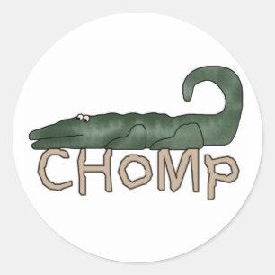 Chomp Alligatort-shirts und -geschenke Runder Aufkleber