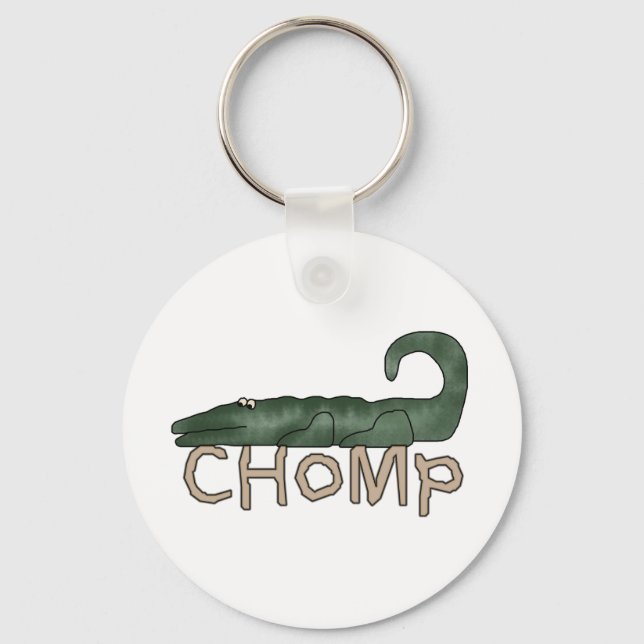 Chomp Alligatort-shirts und -geschenke Schlüsselanhänger (Vorderseite)