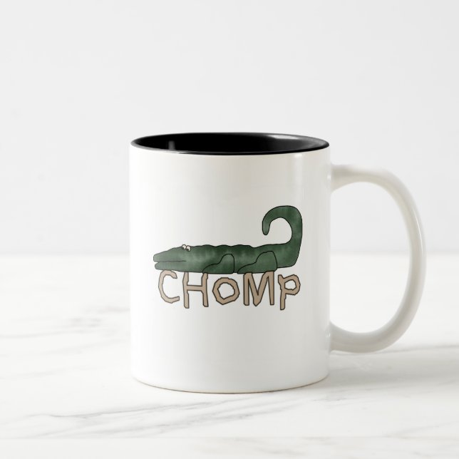 Chomp Alligatort-shirts und -geschenke Zweifarbige Tasse (Rechts)