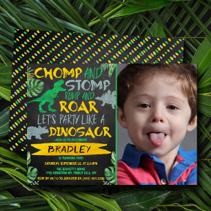 Chomp & Stomp! Dinosaurier jedes Alters Geburtstag Einladung