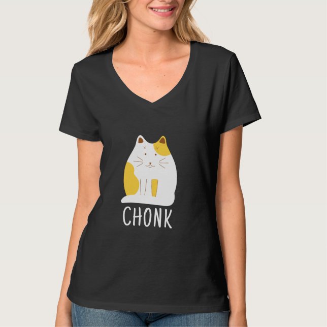 Chonk Cat Funny Scale Meme T-Shirt (Vorderseite)