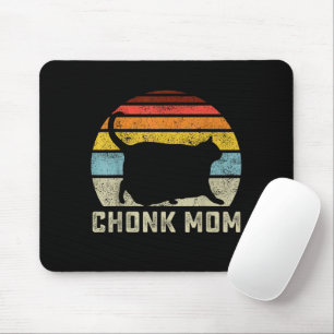 Chonk Cat Mama Scale Meme Funny Retro Style Mommy  Mousepad