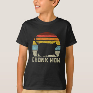 Chonk Cat Mama Scale Meme Funny Retro Style Mommy  T-Shirt