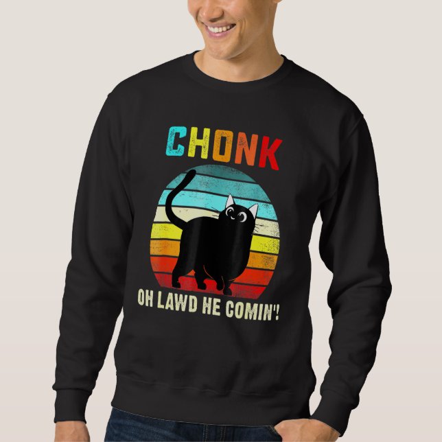 Chonk Cat Scale Meme Retro Cats Memes Sweatshirt (Vorderseite)