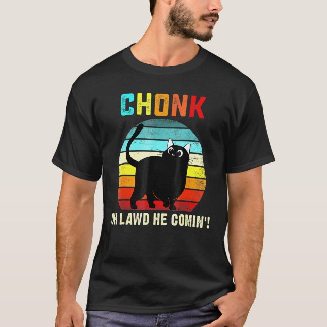 Chonk Cat Scale Meme Retro Cats Memes T-Shirt (Vorderseite)