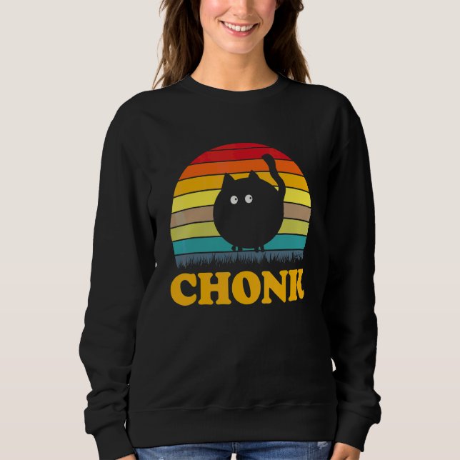 Chonk Cat Scale Meme Retro Chonk Sweatshirt (Vorderseite)