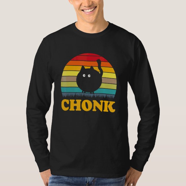 Chonk Cat Scale Meme Retro Chonk T-Shirt (Vorderseite)