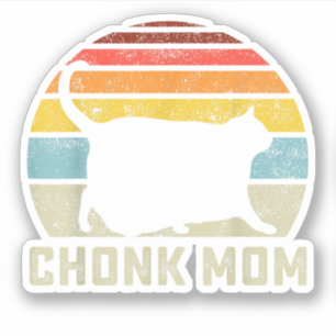 Chonk Katzen Mama Waage Meme Lustiger Retro Stil M Aufkleber