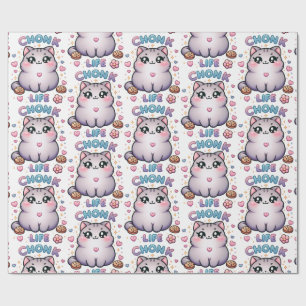 CHONK LIFE CAT - Kawaii Style Niedliche Katze Geschenkpapier