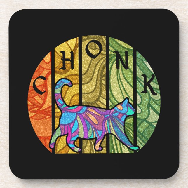 Chonk Niedlich Cat Getränkeuntersetzer (Vorderseite)