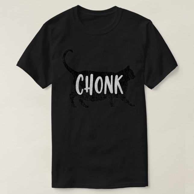 Chonk Simple Retro Funny Fat Cat Meme T-Shirt (Design vorne)