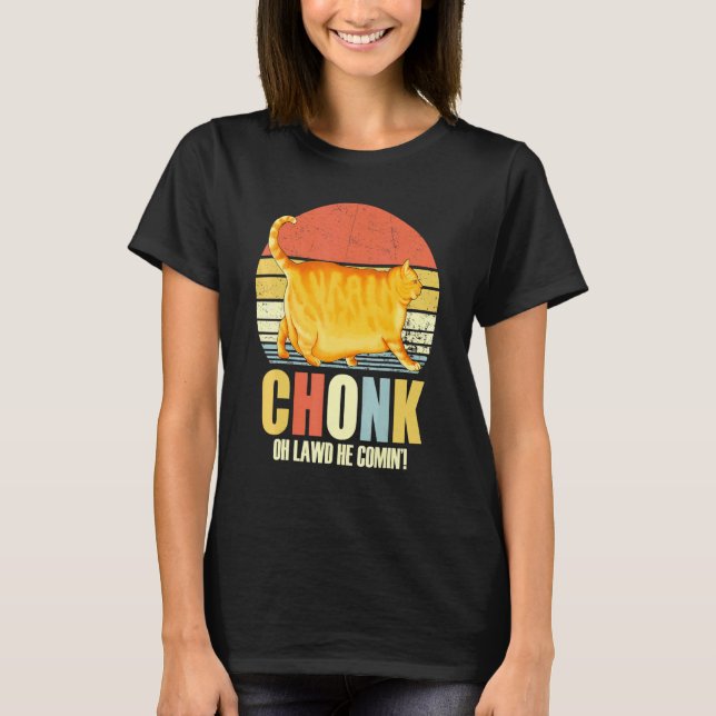 Chonker Fat Cat Chonky Meme T-Shirt (Vorderseite)