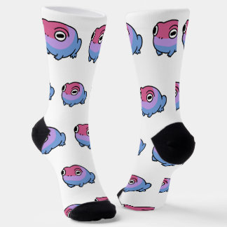 Chonky Bisexual Frog Queer Socks | Cute Bi Pride  Socken