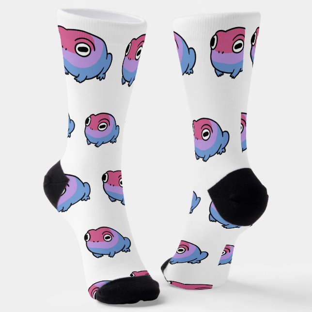 Chonky Bisexual Frog Queer Socks | Cute Bi Pride  Socken (Gewinkelt)