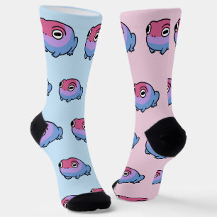 Chonky Bisexueller Frosch Queer Socken Cute Bi P