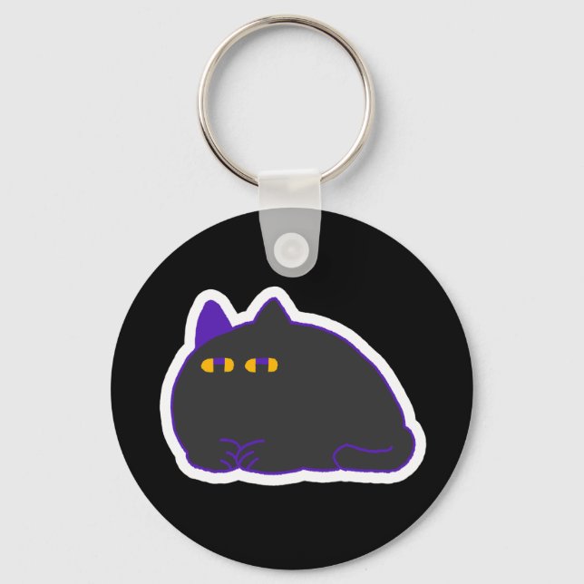Chonky Black Cat Keychain  Schlüsselanhänger (Vorderseite)
