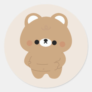 Chonky Brown Bär Runder Aufkleber