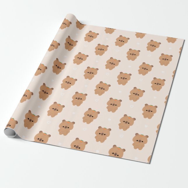 Chonky Capybara Geschenkpapier (Ungerollt)