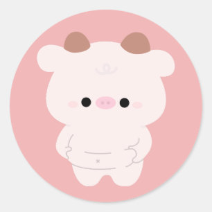 Chonky Cow Runder Aufkleber