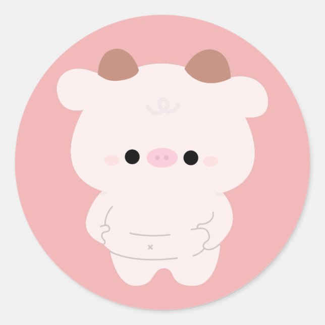 Chonky Cow Runder Aufkleber (Vorderseite)