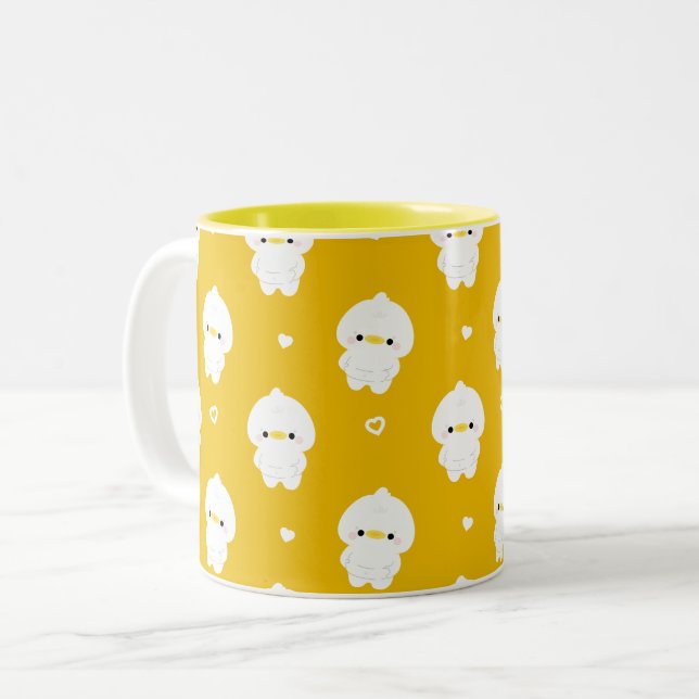 Chonky Duck Zweifarbige Tasse (Vorderseite Links)