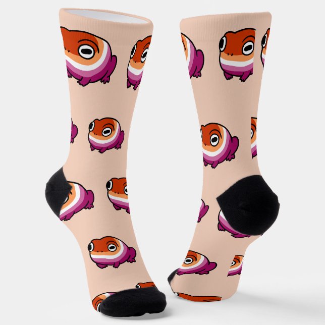 Chonky Lesbian Frosch Pride Socken | Hübsche WLW Q (Gewinkelt)