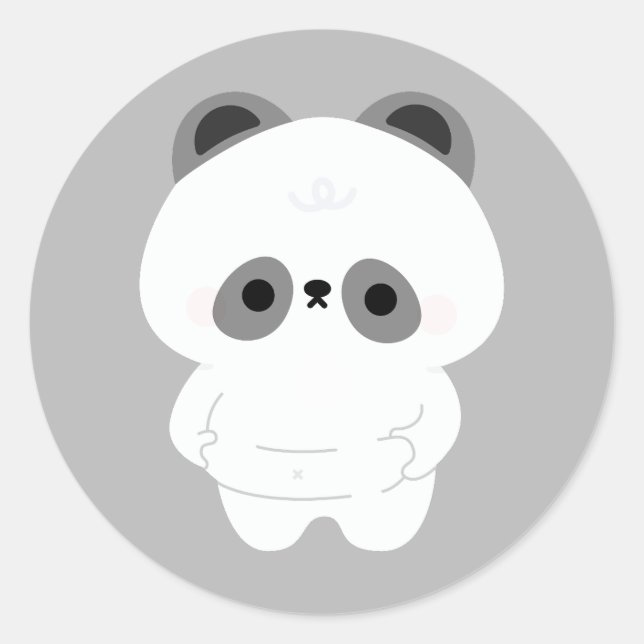 Chonky Panda Runder Aufkleber (Vorderseite)