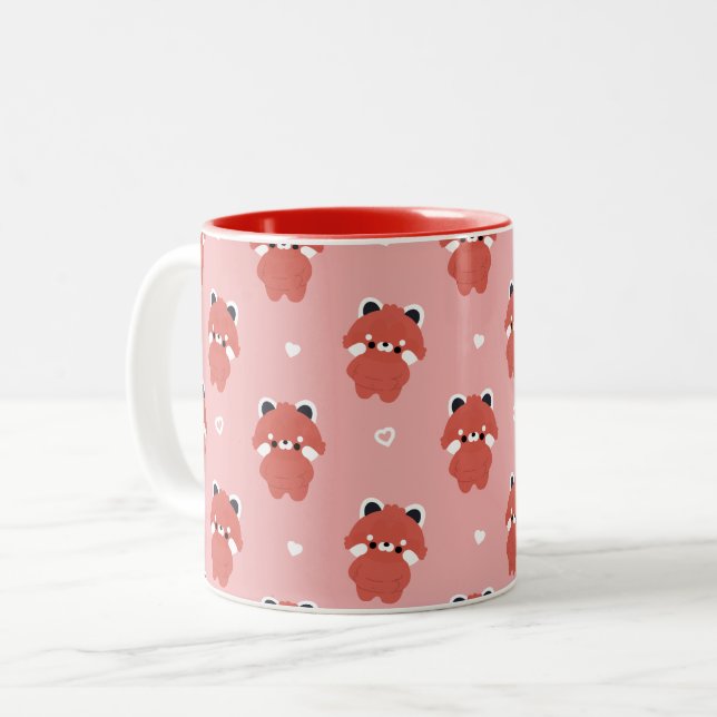 Chonky Red Panda Zweifarbige Tasse (Vorderseite Links)