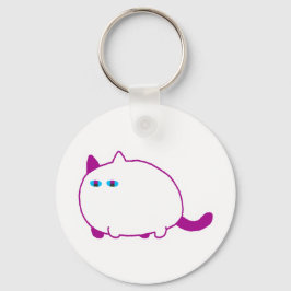 Chonky White Cat Keychain Schlüsselanhänger