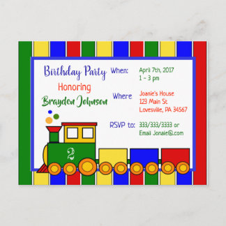 Choo Choo Bahn Einladung zum Geburtstag