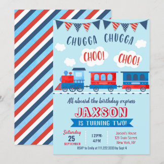 Choo Choo Bahn Einladung zum Geburtstag