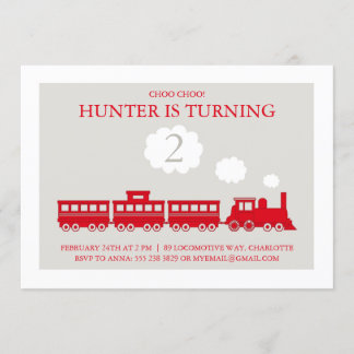 Choo Choo Bahn Einladung zum Geburtstag