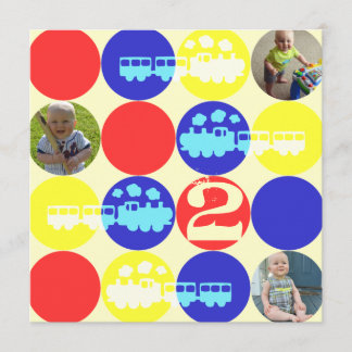 Choo Choo Dots Geburtstagsparty Foto Einladung