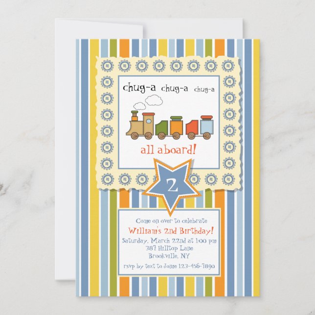 Choo Choo Einladung (Vorderseite)