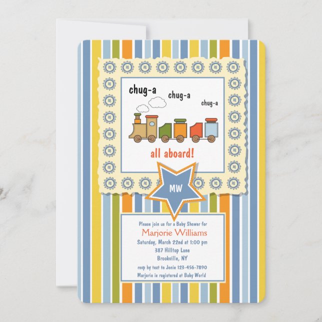 Choo Choo Einladung (Vorderseite)