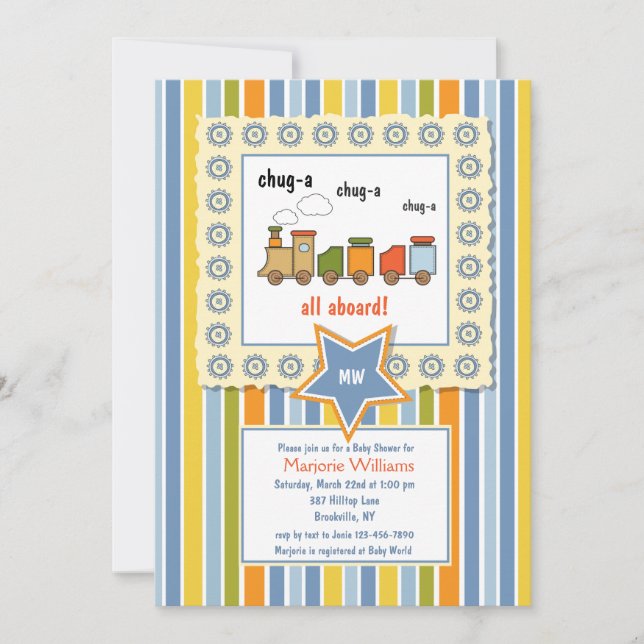 Choo Choo Einladung (Vorderseite)