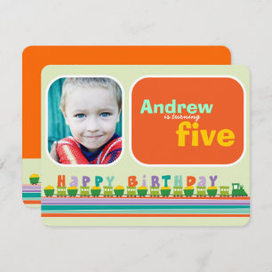 Choo Choo Happy Birthday Train Boy Birthday Party Einladung