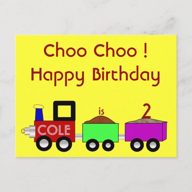 Choo Choo Happy Geburtstag! Postkarte (Vorderseite)