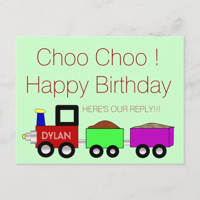 Choo Choo Happy Geburtstag!! UAWG Postkarte (Vorderseite)