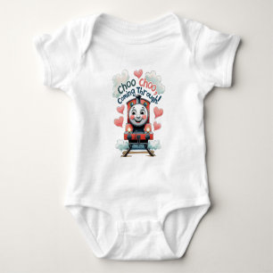 Choo Choo, hier kommt es! Süße lächelnde Eisenbah Baby Strampler