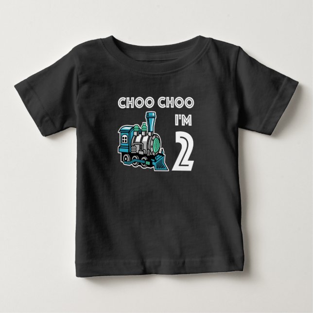 Choo Choo I m 2 Cool Train to Shirt für Jungen (Vorderseite)
